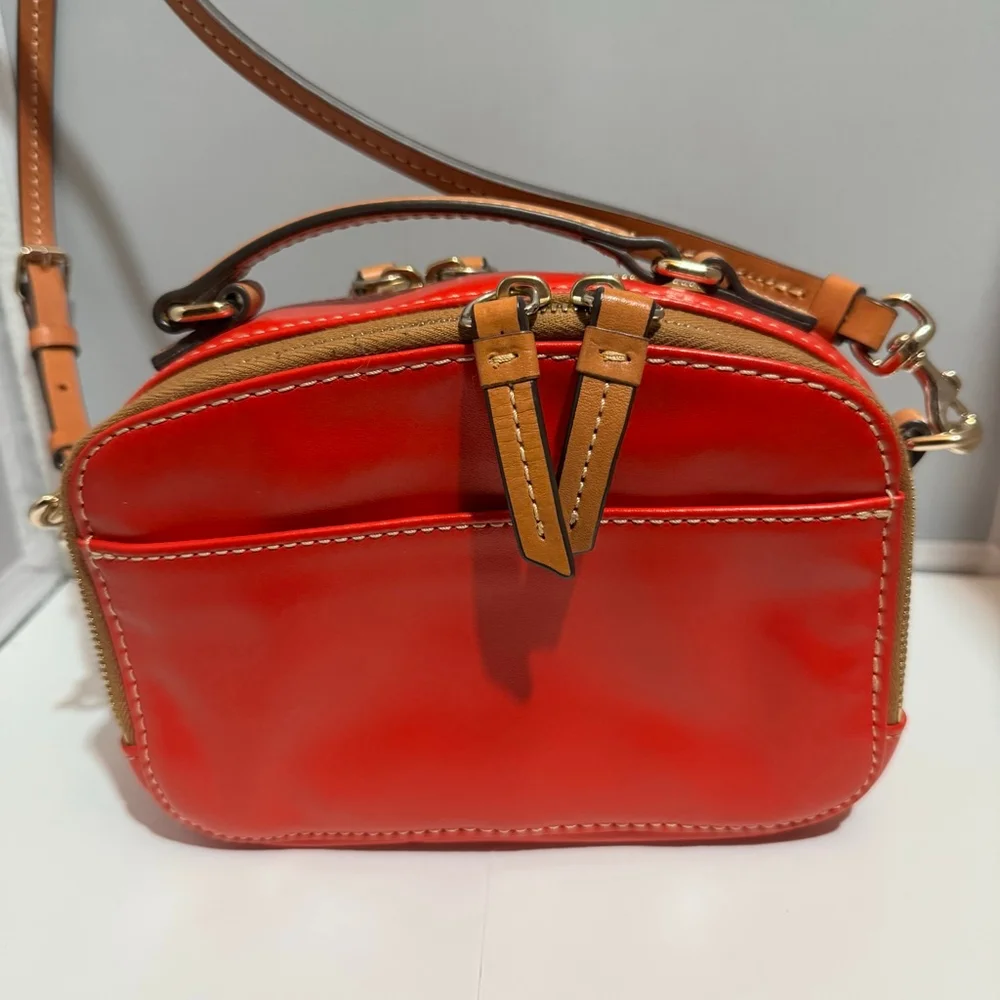 Dooney & Bourke Red Leather Belvedere Ambler Crossbody Bag, Like New, Authentic - Picture 4 of 12